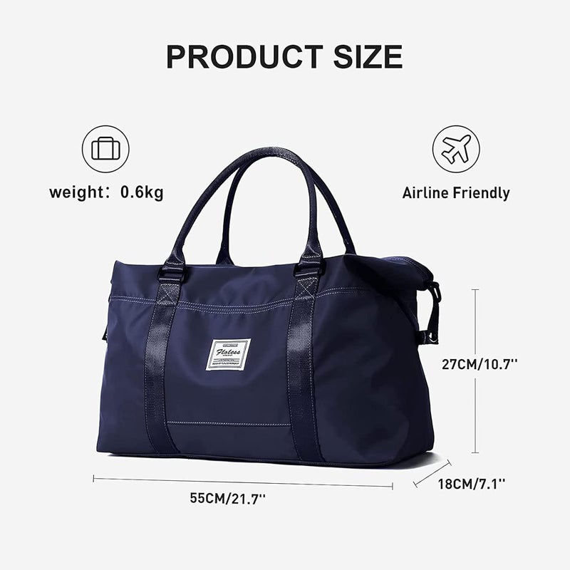 SEAFEW Dark Blue Sport Travel Duffle Bag Large Gym Tote Bags for Women, Weekender Carry on Bags for Airplane, Ladies Beach Overnight Waterproof Luggage Bags with Wet Pocket - Image 2